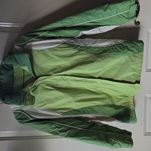 LL Bean girls size 14/16 2 tone green ski jacket coat